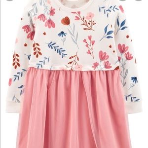 NWT Carters floral top pink skirt dress size 4T